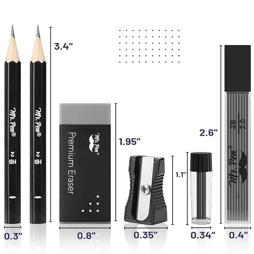 Mr. Pen- Professional Geometry Set, 15pcs, Black Geometry Kit for Artists and Students, Geometry Set, Metal Rulers and Compasses, Drawing Tools, Drafting Supplies, Drafting Set, Drafting Tools and Kit thumbnail 2