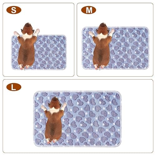 1 Pack 3 Blankets Super Soft Fluffy Premium Fleece Pet Blanket Flannel Paw Printed Throw for Dog Puppy Cat (Small 23x16'', Purple, Pink, Green) thumbnail 3