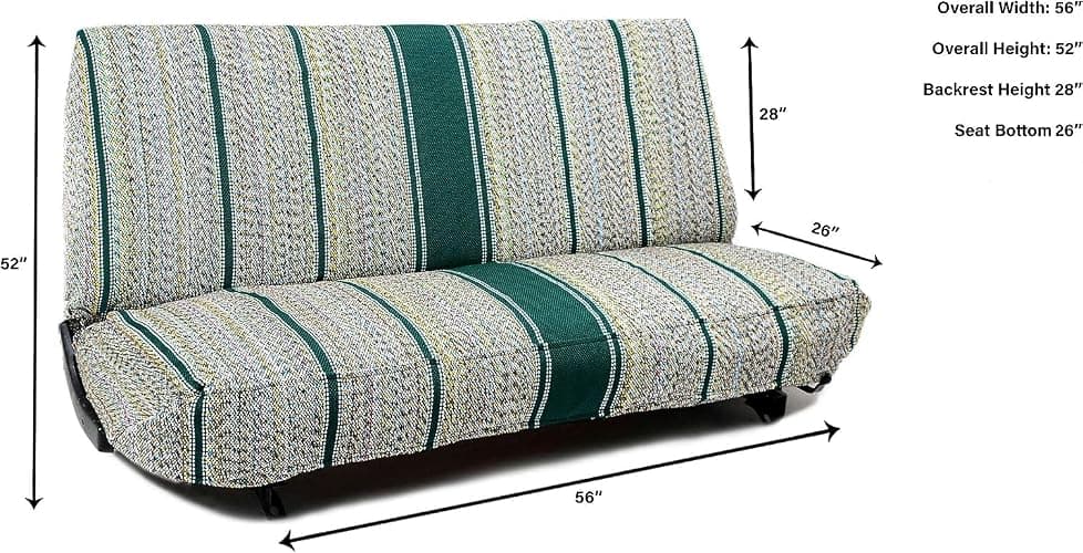Seat Covers Unlimited Bench Seat Cover, Universal Fit Truck & Car - Brown | Woven Saddle Blanket Fabric, Stain Resistant, One-Piece Design, 56" Wide, Universal Fit, Easy Installation thumbnail 3