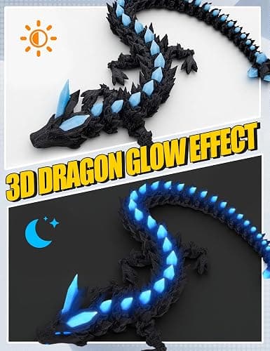 3D Printed Dragon Eggs Glow in The Dark Articulated Dragon Toys Cool Dino Fidget Toy Animals Dinosaur Eggs Stocking Stuffers for 4-6 5-7 8-12 Teens Girls Kids Boys Kids thumbnail 2