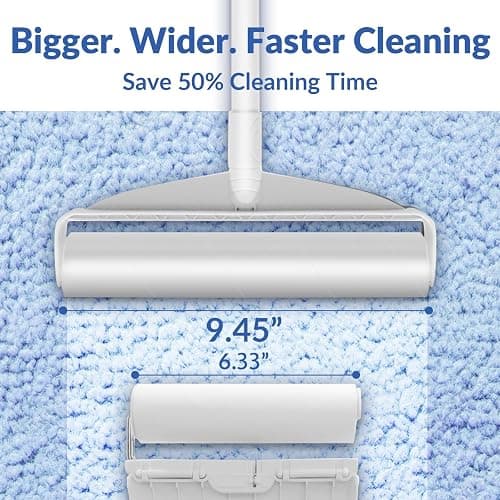 Large Lint Rollers for Carpet: Sticky Rollers for Floor DELOMO 9.45 in with 3 Extendable Handle, Long Handle Sticky Mop for Cleaning Carpets, Cars, Bedding, Couches, and Pet Hair - for Pet Homes thumbnail 5