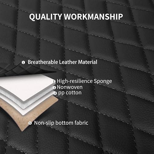 HChengkikz Car Seat Cover,Breathable and Waterproof Leather Seat Covers,Luxury PU Universal Fit Automotive Airbag Compatible for Cars Sedans SUV and Trucks(2 Pieces,Front Seat,Black,N1) thumbnail 7
