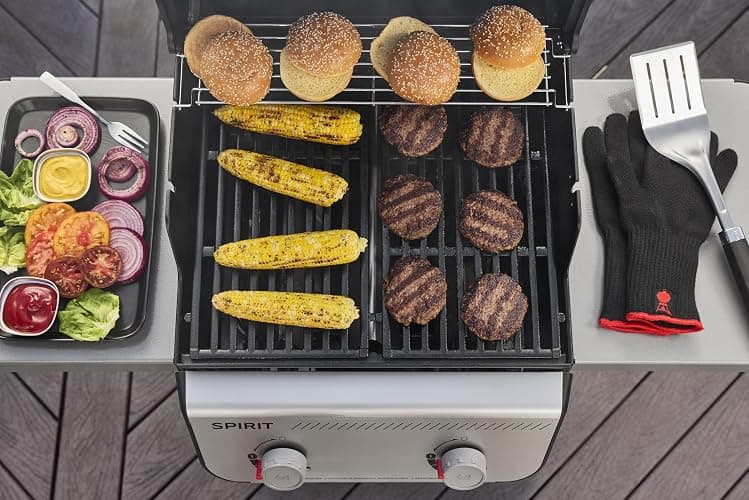 Weber Spirit E-210 Liquid Propane Gas Grill for Outdoor Cooking and BBQ, 2 Burners, Black – Porcelain-Enameled Cast-Iron Grates & Snap-Jet Ignition thumbnail 5