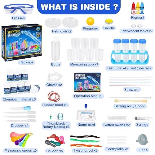 Science Kit for Kids,80 Science Lab Experiments,Scientist Costume Role Play STEM Educational Learning Scientific Tools,Birthday Gifts and Toys for 6 7 8 9 Years Old Boys Girls Kids thumbnail 3