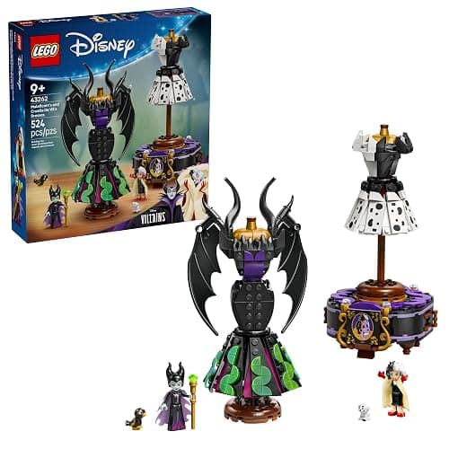LEGO Disney Villains Maleficent’s and Cruella De Vil’s Dresses Kids Toy - Fashion Building Toy for Girls and Boys, Ages 9+ - Gift Idea for Birthdays, Holidays, & Disney Fans - 43262 - Image 1