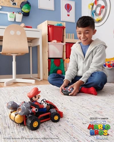 Super Mario BROS. Movie Rumble Kart RC Racer – 2.4GHz Full-Function Remote Control Car – Lights, Sounds, Spinning Action – 100ft Range – Ages 4+ thumbnail 5