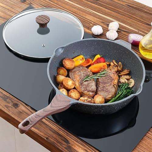 SENSARTE Nonstick Deep Frying Pan Skillet, 11-inch Saute Pan with Lid, Stay-cool Handle, Chef Pan Healthy Stone Cookware Cooking Pan, Induction Compatible thumbnail 8