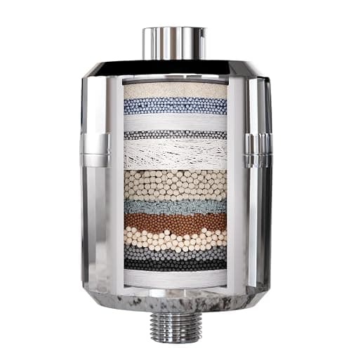 EVERGLOW High-Output Shower Filter, Reduces Chlorine, Dry Skin, Dandruff, Eczema, Heavy Metals and Vitamin C Infused for Dandruff and Softens Hard Water, 4.7”, Chrome thumbnail 8