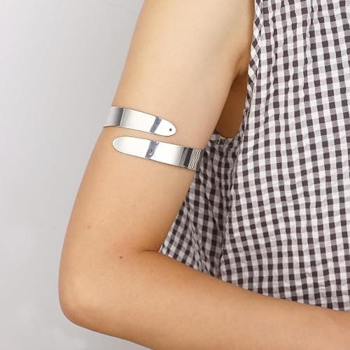 WAINIS 8 Pieces Arm Cuff Upper Arm Cuff Bracelet for Women Minimalist Upper Bangle Adjustable Armband Set thumbnail 4
