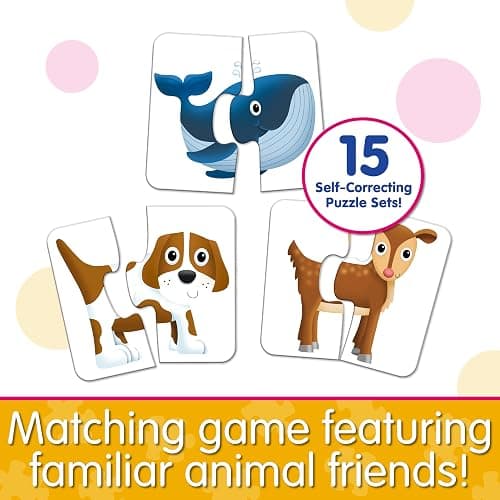 The Learning Journey: My First Match It! - Head and Tails - 15 Self-Correcting Animal Memory Matching Puzzles Games - Educational Activities for Learning - Preschoolers Age 2-5 - Award Winning Toys thumbnail 2