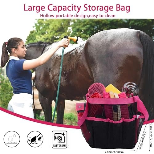 TERPUP Horse Grooming Kit 13 Piece, Horse Brushes for Grooming Supplies with Tote Bag, Horses Tack Brush Set for Effective Grooming and Cleaning, Gift for Horse Riders Beginners (Pink) thumbnail 3