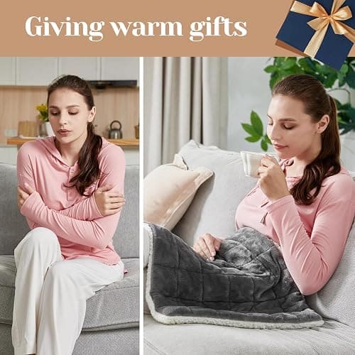 JAQUETEA Weighted Heating Pad for Period Cramps and Back Pain, XL Heating pad 17"x33",Electric Heating Pad for Shoulder, 4.9LB Heated pad with 4 Heating Levels, Dorm Room Essentials,Machine Washable thumbnail 8