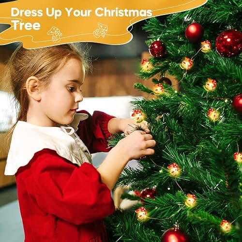Coquimbo Mushroom Lights Room Cottagecore Decor: Gifts for Teen Girls Boys Kids, 10FT 30LED Fairy Lights Battery Operated Cute Mushroom Lamp Decorations for Birthday Christmas Party Wedding Home thumbnail 5