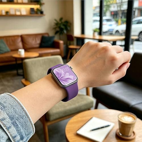 CREFORT Sport Bands Compatible with Apple Watch Band Women Men 40mm 38mm 41mm 42mm 44mm 45mm 46mm 49mm ,Soft Wristband Waterproof Replacement Strap for iWatch Bands Series 11 10 9 8 7 6 5 4 3 2 1 SE Ultra Purple thumbnail 6