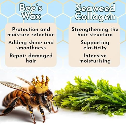 Jumybee Japanese BTX Hair Mask for Damaged Hair B-TOX – Collagen & Keratin Treatment with Beeswax & Seaweed, Anti-Frizz, Protein Repair, Formaldehyde-Free, 8.8 oz thumbnail 4