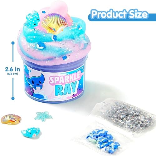 JOYIN Slime Party Favors, Cloudfin Manta Ray Slime - 8 oz., Soft, Non-Sticky, Mess-Free, Stress Relief, and Safe - Toys for Kids Classroom Reward, Boys and Girls Birthday Gifts thumbnail 3