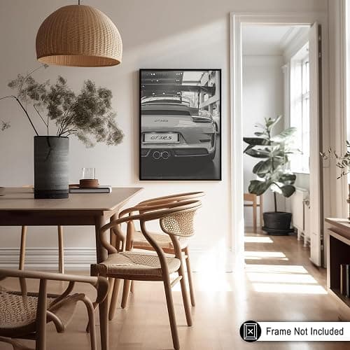Poster Master Luxury Car Print - Automobile Art - Black and White Photography - Car Enthusiast and Transportation Design - Great Garage or Bedroom Decor - 16x20 UNFRAMED Wall Decor thumbnail 5