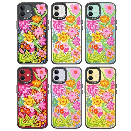 casevivid Magnetic for iPhone 11 Magsafe Case Cute Aesthetic - Durable Fashion Funny Phone Case - Girly Passion Flower Pattern Print Cover Design for Woman Girl 6.1 inches Black thumbnail 7