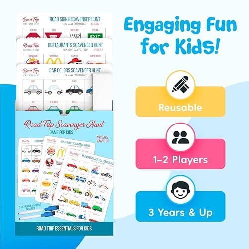 WELL BALANCED Car Bingo - Road Trip Essentials: Car Activities and Games for Kids Ages 4-8 thumbnail 7