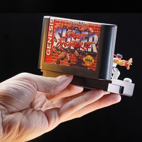 Console Heroes Super Street Fighter II Collectible Diorama – Mini Ryu & Ken Figures with Dock Stage Scene – Retro SEGA Genesis Cartridge Display & Playset thumbnail 6