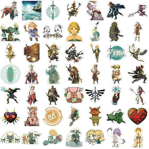 50pcs The Legend of Zelda: Tears of The Kingdom Stickers for Water Bottle, Waterproof Vinyl Decal for Adult Teen Kids Laptop Skateboard Phone Travel Case Bike Guitar thumbnail 5