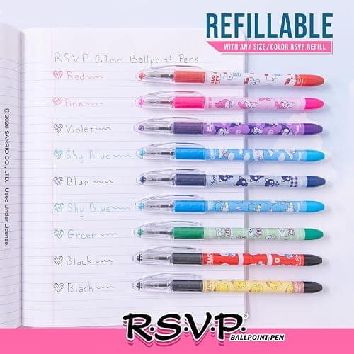 Pentel RSVP Ballpoint Pen, Hello Kitty® and Friends, Limited Edition, Mix 2, 0.7mm Fine Line, Assorted Ink, 5-Pk (BK90HKPF5M1) thumbnail 4