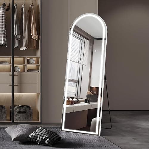 CILIBER LED Mirror Full Length, 63"x20" Full Length Mirror with Lights Arched Top, Arch Lighted Full Body Mirror, Wall Mounted Mirror Dimming with 3 Color Modes thumbnail 7