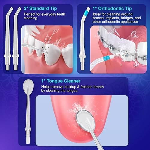 GuruNanda Advanced Dental Water Flosser 3.0 with UV Mode Water Flosser & 24 Aquapods with Mouthwash for Fresh Breath & Plaque Removal, Compact & TSA-Approved thumbnail 6