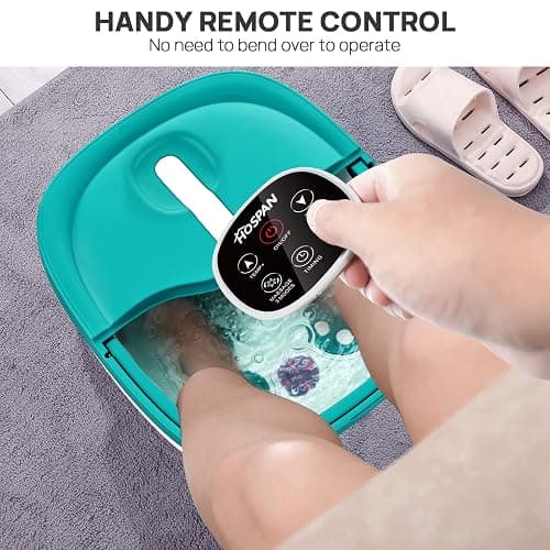HOSPAN Collapsible Foot Spa Electric Rotary Massage, Foot Bath with Heat, Bubble, Remote, and 24 Motorized Shiatsu Massage Balls. Pedicure Foot Spa for Feet Stress Relief thumbnail 7