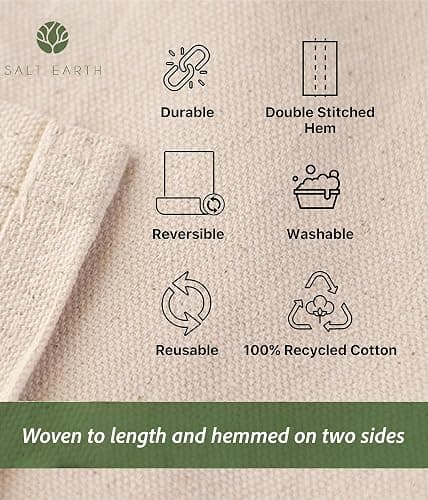 2Pk Recycled Cotton All Purpose Canvas Tarp Cover Painter Drop Cloth-9x12ft | Reusable Paint Drop Cloth, 100% Recycled Cotton Canvas Tarp Cover for Furniture,Floor Protection, DIY & All Purpose Dropcloth thumbnail 5