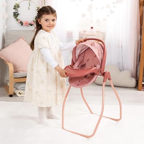 Doll accessories 4-in-1 set Doll high chair, carrier, bed | swing – for a variety of role-play, 3+ years thumbnail 5