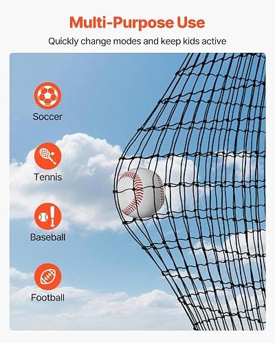 VEVOR Baseball Batting Cage,Professional Softball Baseball Batting Hitting Training Net,Heavy Duty Enclosed PE Practice Portable Pitching Cage Net with Door&Carry Bag,for Backyard,Field,Indoor&Outdoor thumbnail 4