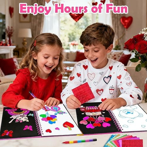 FUNNYB&G Foil Art Craft for Kids - Valentine's Day Crafts Gift 2026 Party Favors Classroom Gift Exchange Art Supplies Creative Birthday Travel Toys for Girls Boys 4 5 6 7 8 9 Years Old(Valentine's) thumbnail 6
