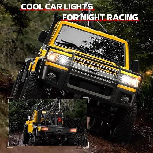 SVERTIBO 1/12 RC Crane Truck, MN-82T LC79 RTR RC Crawler, 4WD Off-Road Tow Car RTR 2.4GHz RC Pick-up Trail Truck for Adults Hobby Toys (Yellow) thumbnail 7