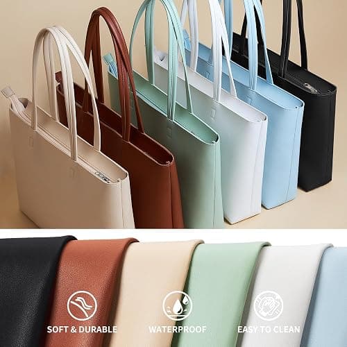 KALIDI Tote Bag Zipper Shoulder Bag Faux Leather Purses Satchel for Women Casual Handbag Work Dating College thumbnail 6