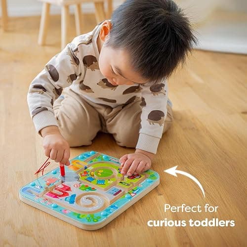 HABA Busy Board for Toddlers 2-4: Town Magnetic Maze Puzzle Game - Toddler Travel Toys for Preschoolers thumbnail 8