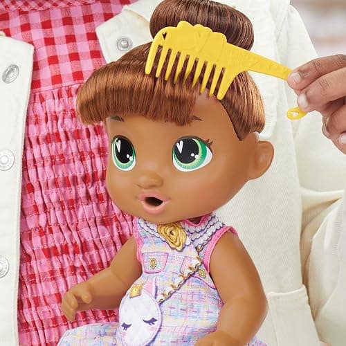 Baby Alive Bubbly Tea Party Sophia Sparkle Doll with Teapot Accessories, Brown Hair, 11 Inches, Kids Toys, Ages 3+ thumbnail 6