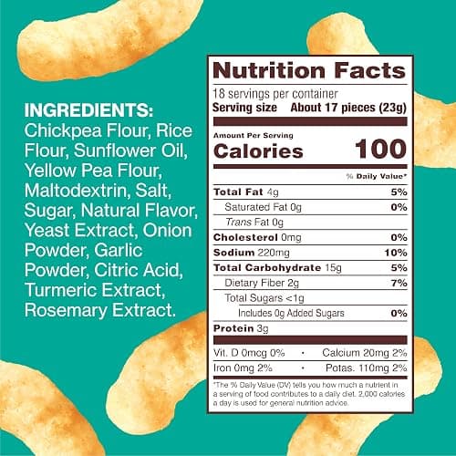 HIPPEAS Chickpea Puffs, Groovy White Cheddar, Gluten Free Snacks, Dairy Free, Vegan, 0.8oz, Pack of 18, 3g Protein, 2g Fiber, Crunchy, Nutritious, Baked Plant Protein Snack, Non-GMO, Kosher thumbnail 2