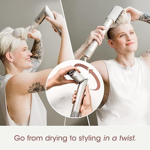 Shark HD430C FlexStyle Air Styling & Drying System, Powerful Hair Blow Dryer & Multi-Styler with Auto-Wrap Curlers, Paddle Brush, Oval Brush, Concentrator Attachment, Stone thumbnail 2