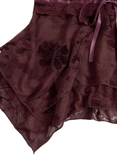Verdusa Women's Y2K Crop Tops Mesh Babydoll Lace Cami Floral 2000s Clothing Gothic Going Out Tops thumbnail 6