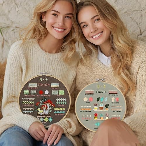 CYANFOUR Embroidery Kit for Beginners, 4 Stages to Learn 38 Stitches, with Step-by-Step Instructions and Clear Videos, Includes Multiple Accessories, Gift for Craft Lovers. thumbnail 8