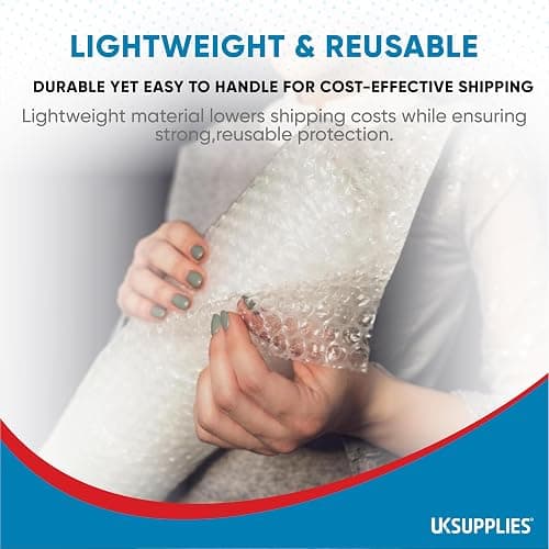 UK SUPPLIES LIMITED Strong Bubble Wrap (Pick Any Size 300MM to 1000MM) 300MM x 50M Lightweight Packing Wrap Roll for Shipping, Moving House & Storage, Protecting Packing Wrap Air Bubble Packaging thumbnail 4