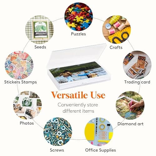 Lifewit 16 Pcs Photo Storage Box, Photo Albums 4x6 Pictures, Acid-Free Stackable Case with Labels, Trading Card Container for Sticker, Seed, Scrapbooking, Craft, Diamond Art, Classroom Supplies, Clear thumbnail 3