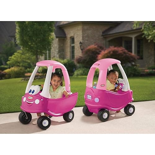 Little Tikes Princess Cozy Coupe Ride-On Toy - Toddler Car Push and Buggy Includes Working Doors, Steering Wheel, Horn, Gas Cap, Ignition Switch - For Boys and Girls Active Play , Magenta - Magenta - Large thumbnail 3