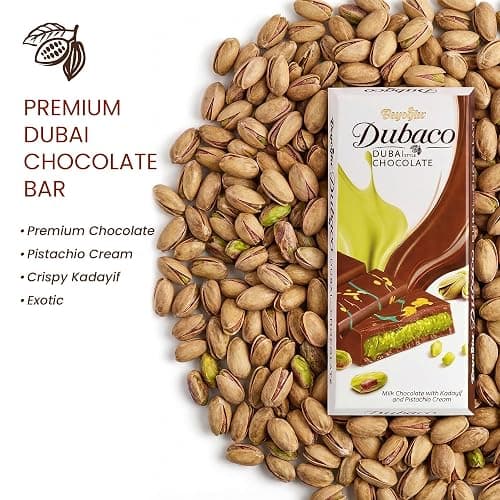 Beyoglu Dubaco Dubai Chocolate Bar Pistachio 3.36 Oz (Pack of 1), Luxury & Premium Dubai Milk Chocolate Bar Filled with Pistachio Butter & Shredded Knafeh Kadayif thumbnail 7