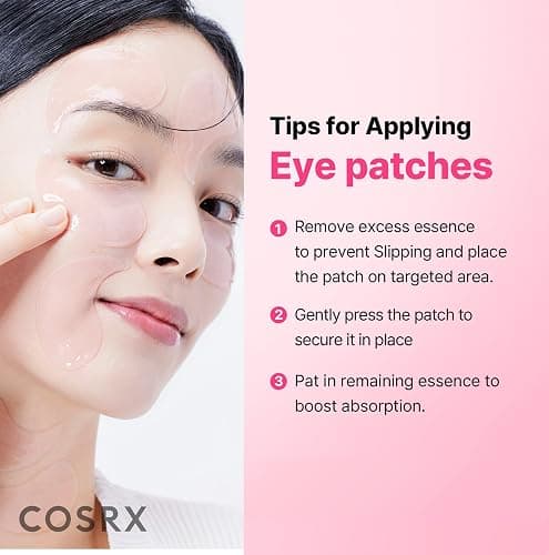 COSRX Pink Peptide Collagen Hydrogel Eye Patches Wrinkle Patches for Puffy Eyes, Dark Circles, Eye Bags, Wrinkles and Fine Lines, Firming and Depuffing Under Eye Masks, Korean Skincare 60 Patches thumbnail 3