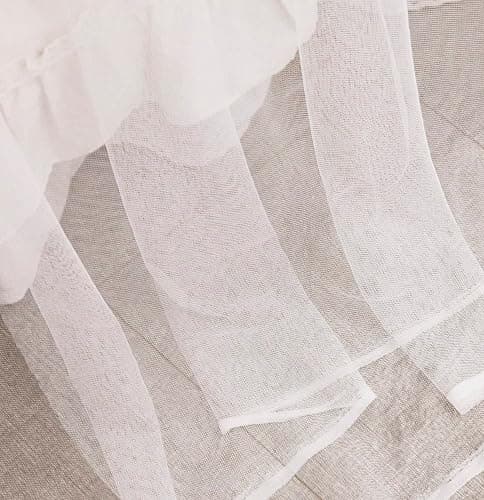 Mengersi Bed Canopy with Lights for Full Queen King Size Bed,4 Corner Post Bed Drapes Canopy for Bed,Canopy Bed Curtains Elegant Bedroom Decoration Accessories(White+Lights) thumbnail 8