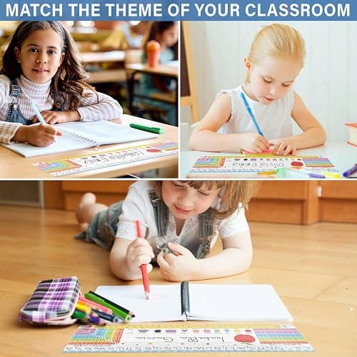 King Print Desk Name Tags for Classroom, 30 Pack Colorful 14x4 | Double-Sided Laminated 250gsm, Student Plates Learning Handwriting for Kindergarten 1st 2nd 3rd Grade Classroom Decor thumbnail 5
