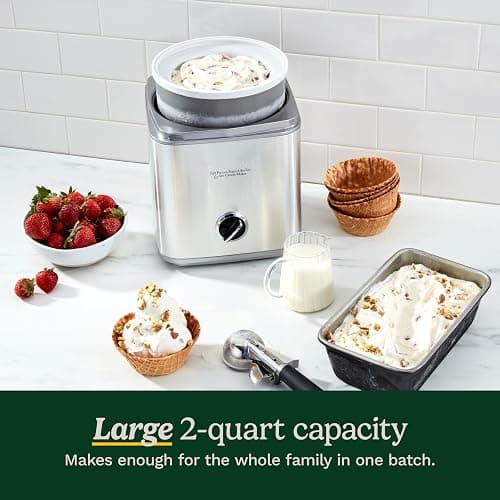 Cuisinart Ice Cream Maker Machine, 2-Quart Ice Cream, Sorbet and Frozen Yogurt Machine, Fully Automatic Double-Insulated Freezer Bowl Makes Frozen Desserts in Under 30 Minutes, ICE30BCP1, Silver thumbnail 7