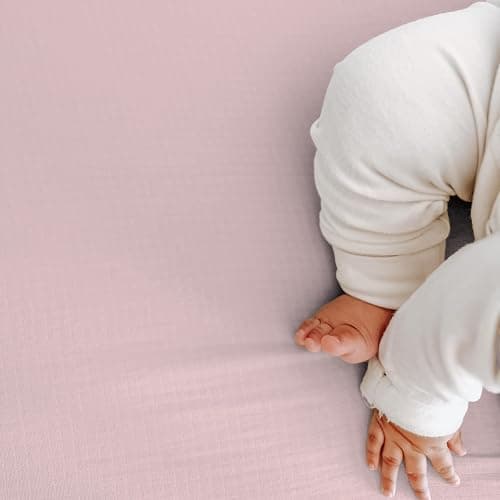 Newton Baby Fitted Single Layer Crib Sheet (2-Pack) - Ultra Breathable and Soft, Organic Cotton, Fits All Standard Cribs, Pink thumbnail 2